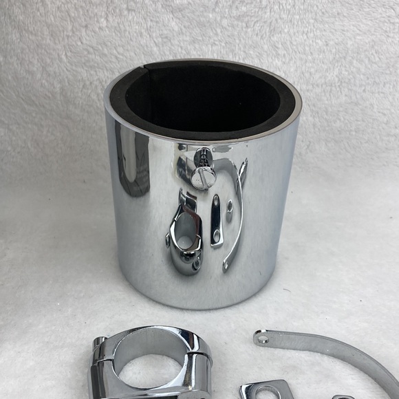 Diamond Plate Chrome Motorcycle Cup Holder NIB - Picture 10 of 14